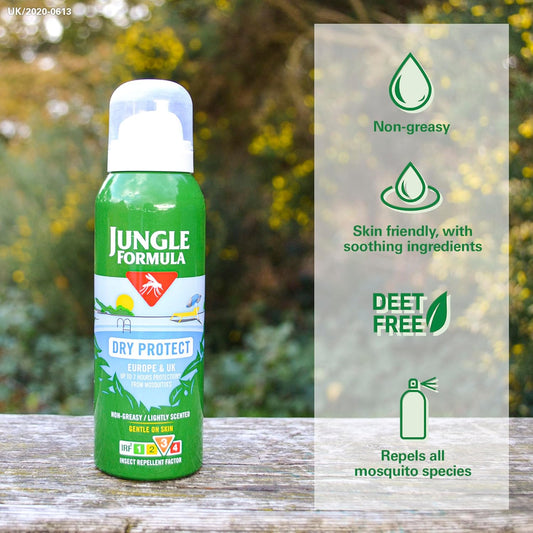 Jungle Formula Dry Protect Insect Repellent, 90 Ml (Pack Of 1) + Jungle Formula Dry Protect Aerosol, 125 Ml 1 Units