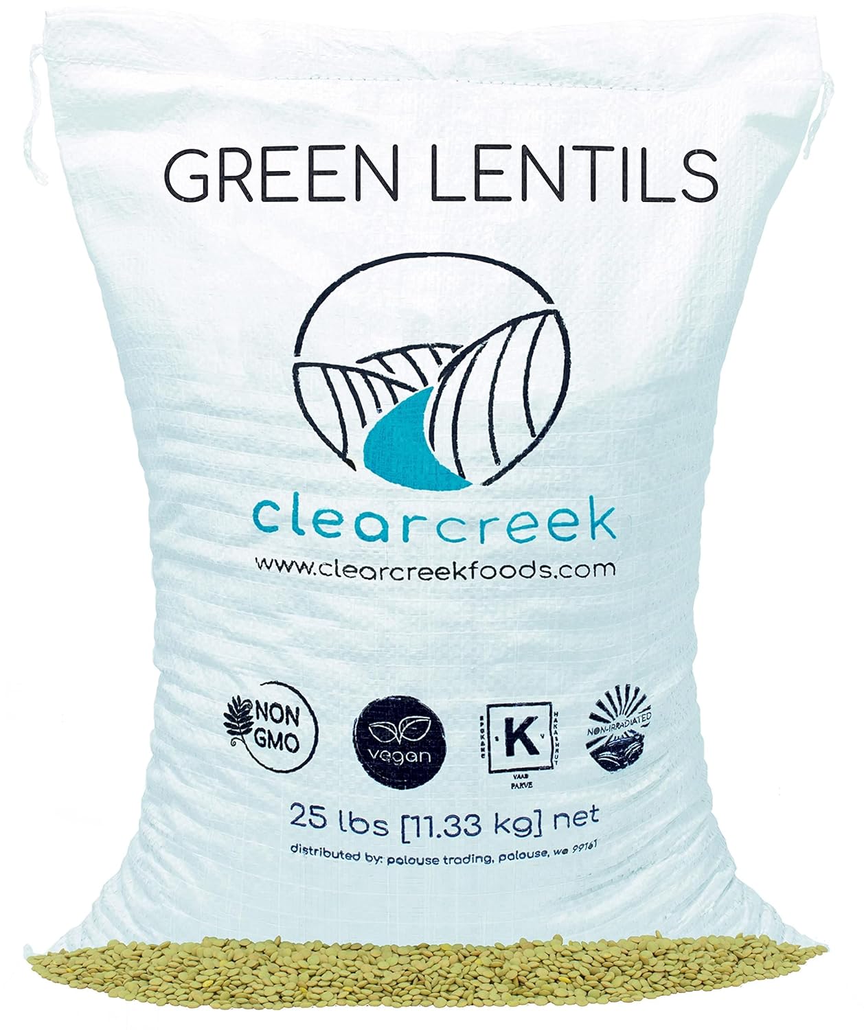 Grown in Montana Green Lentils | 25 lbs | Non-GMO | Kosher | Vegan | Non-Irradiated