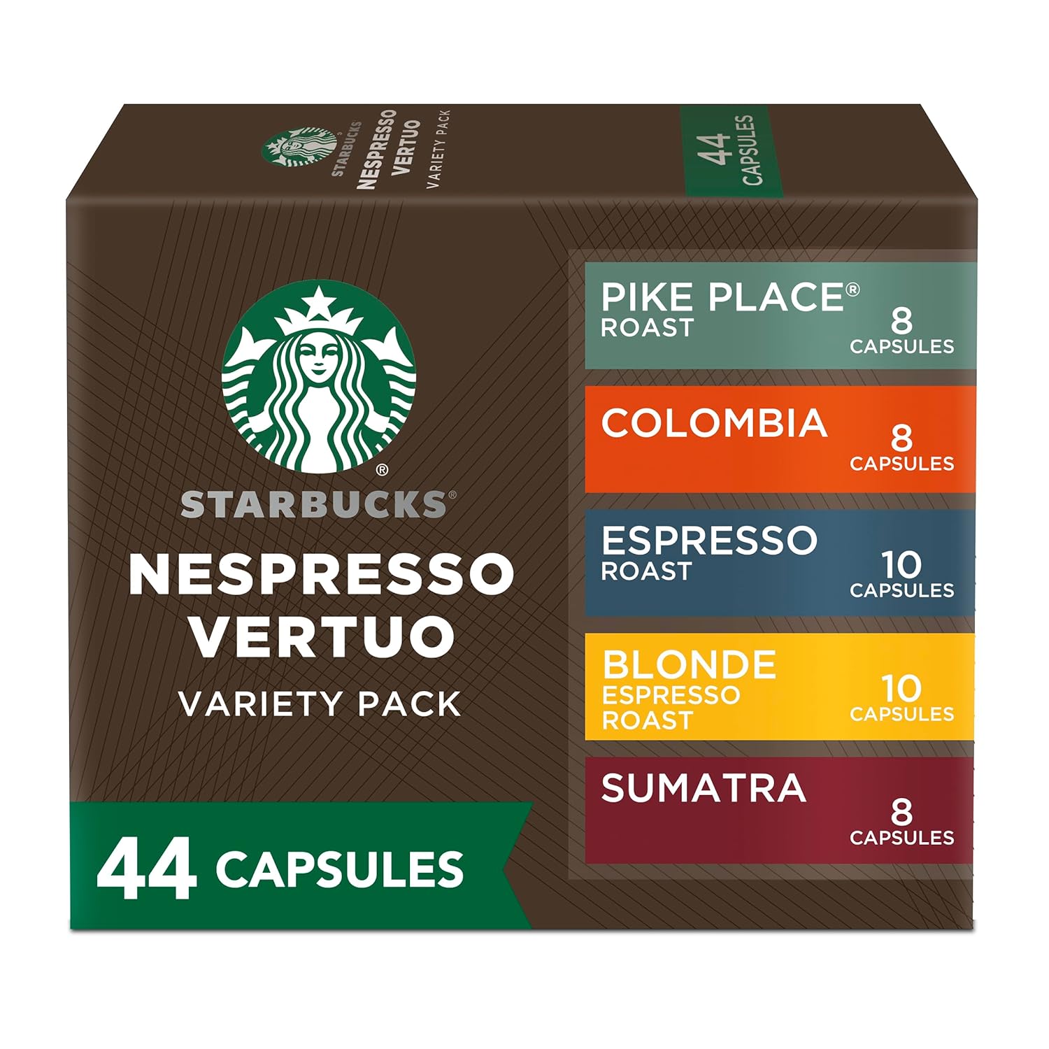 Starbucks By Nespresso Vertuo, Favorite Variety Pack Coffee & Espresso, 44-Count Coffee And Espresso Pods, Brews 7.8 Oz And 1.35 Oz