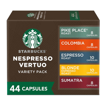 Starbucks By Nespresso Vertuo, Favorite Variety Pack Coffee & Espresso, 44-Count Coffee And Espresso Pods, Brews 7.8 Oz And 1.35 Oz