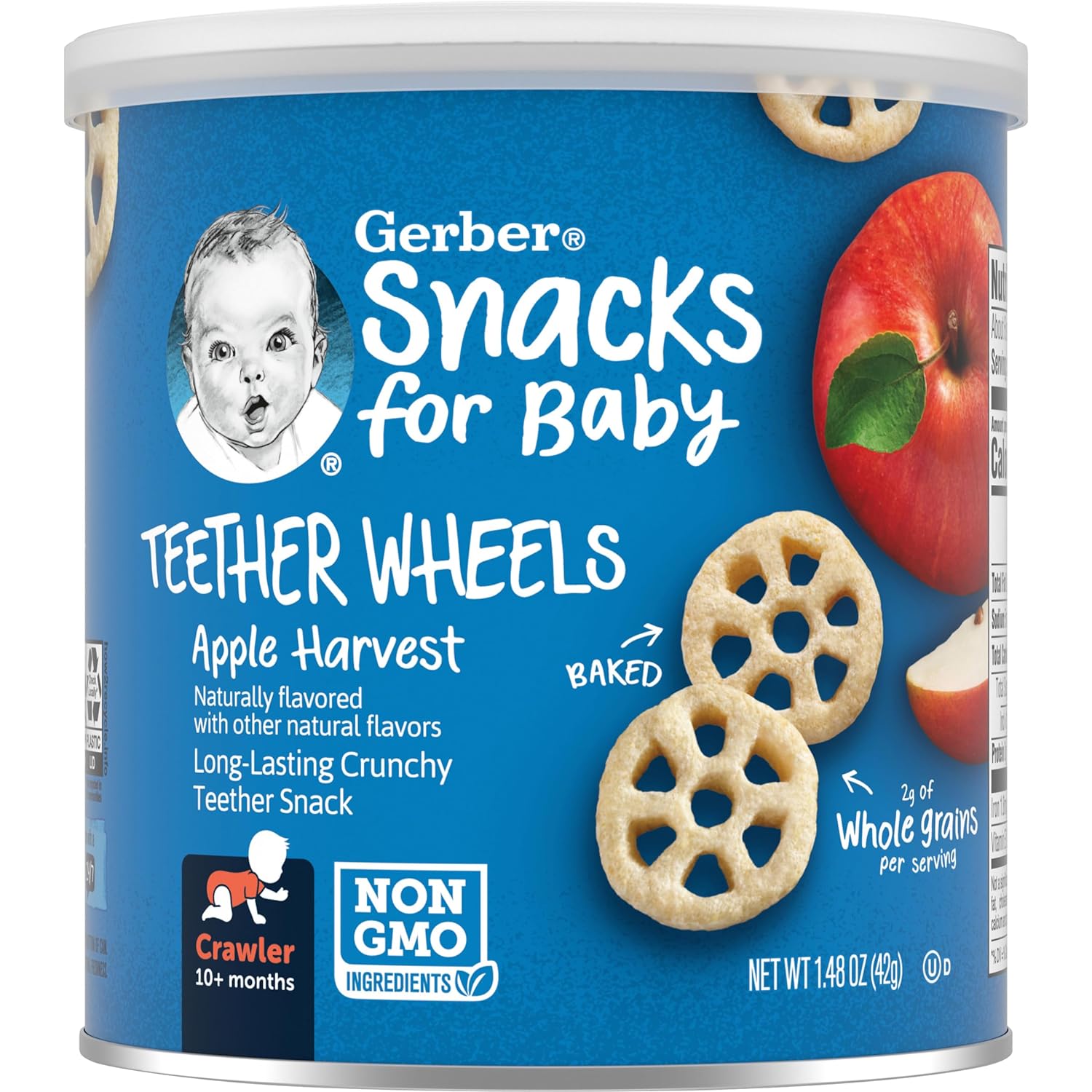 Gerber Snacks for Baby Teether Wheels, Apple Harvest, 1.48 Ounce (Pack of 6)