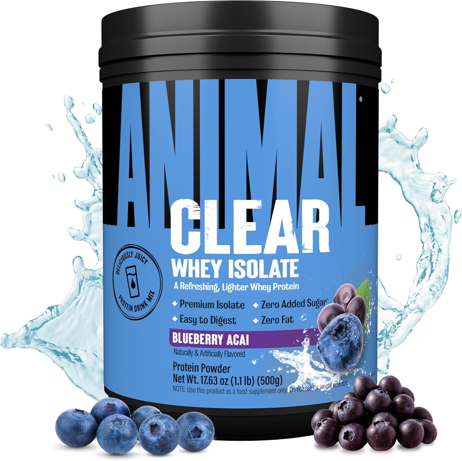 Clear Whey Isolate Protein Powder - Easy To Digest And Mix, 5G Bcaa, Deliciously Juicy, Refreshing Anytime Drink For Men And Women, Blueberry Acai 125G (5 Servings)