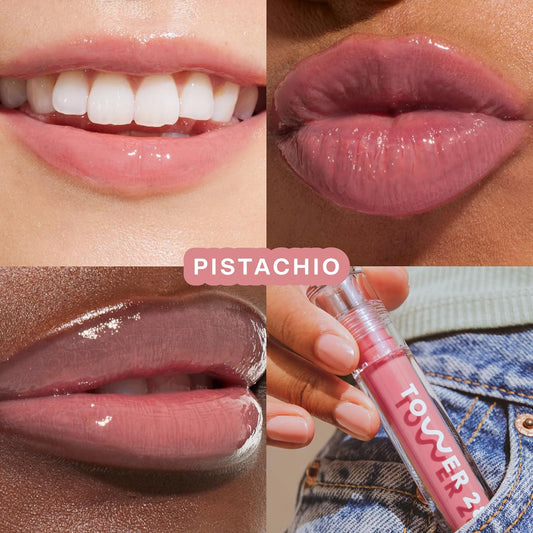 Tower 28 Shineon Milky Lip Jelly, Cashew, Non-Sticky, Hydrating Vegan Lip Gloss In Milky Rosy Brown, Apricot And Raspberry Seed Oil, Moisturizing, Clean, Cruelty Free