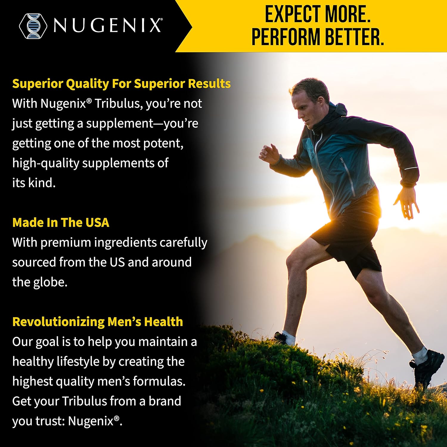 Nugenix Essentials Tribulus Terrestris Extract - 95% Total Saponins, 1000mg High Potency, Extra Strength, 60 Count : Health & Household