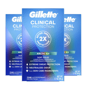 Gillette Clinical Antiperspirant And Dedorant For Men Arctic Ice 1.7Oz (Pack Of 3)