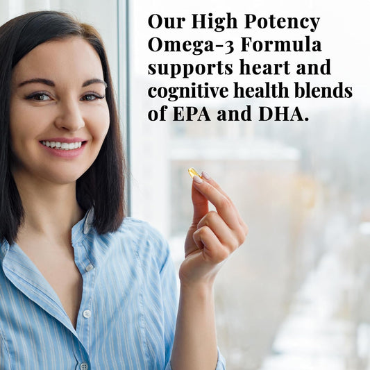 Basic Brands Smart Heart Omega-3 Fish Oil 1000mg - Triple Strength EPA & DHA, Non-GMO, Heart & Cognitive Support - 50 Burpless Softgels - 2-Pack