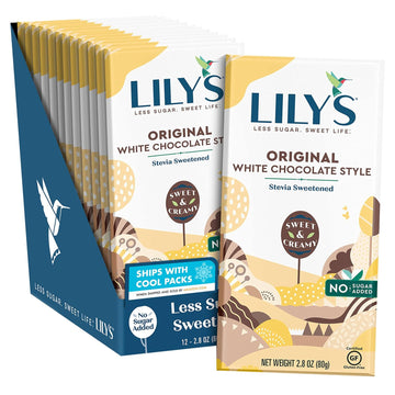 Lily'S Original White Chocolate Style No Sugar Added, Sweets Bars, 2.8 Oz (12 Count)