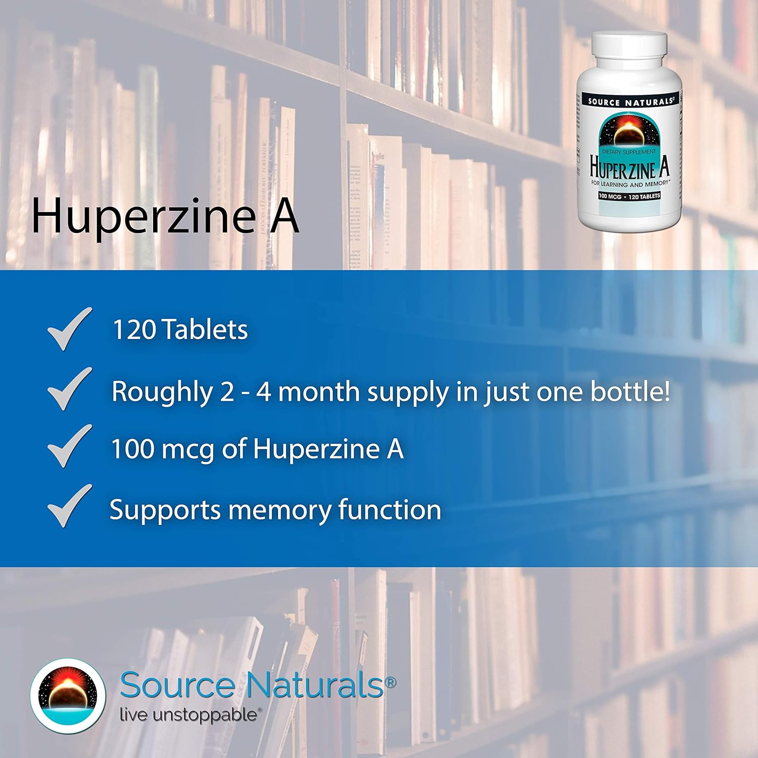 Source Naturals Huperzine A, for Learning and Memory*, 100mcg - 120 Tablets : Health & Household