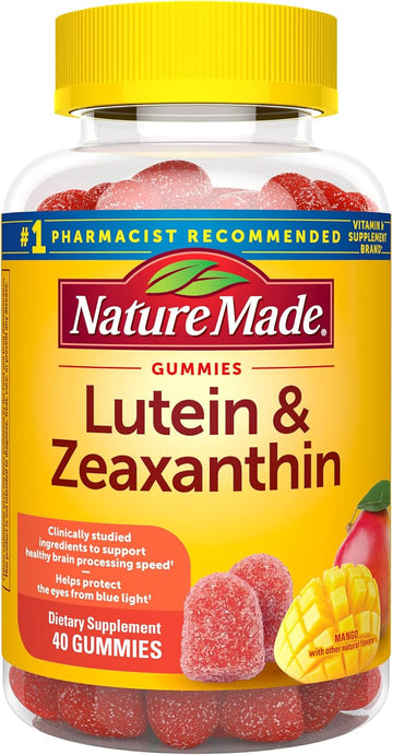 Nature Made Lutein & Zeaxanthin Gummies, Eye And Brain Supplement, 40 Vegan Gummies, 20 Day Supply