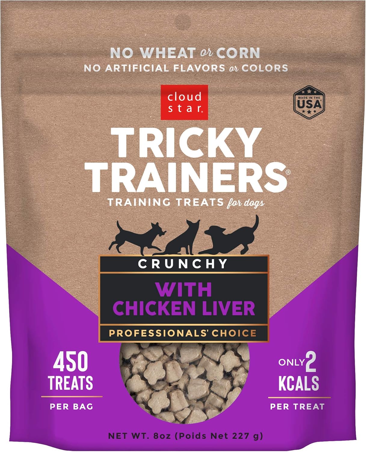 Cloud Star Tricky Trainers Crunchy, Low Calorie Training Dog Treat, Made In The Usa, Wheat & Corn Free ( Pack Of 4 )