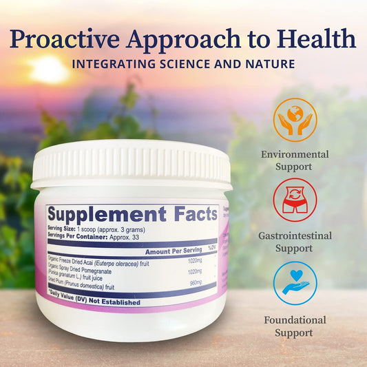 Biopure Deep Purple – All-Natural Superfruit Dietary Supplement Made From A Synergistic Blend Of Organic Acai, Organic Pomegranate, And Plum For Gut Health, Immune Support And Overall Wellness – 100G