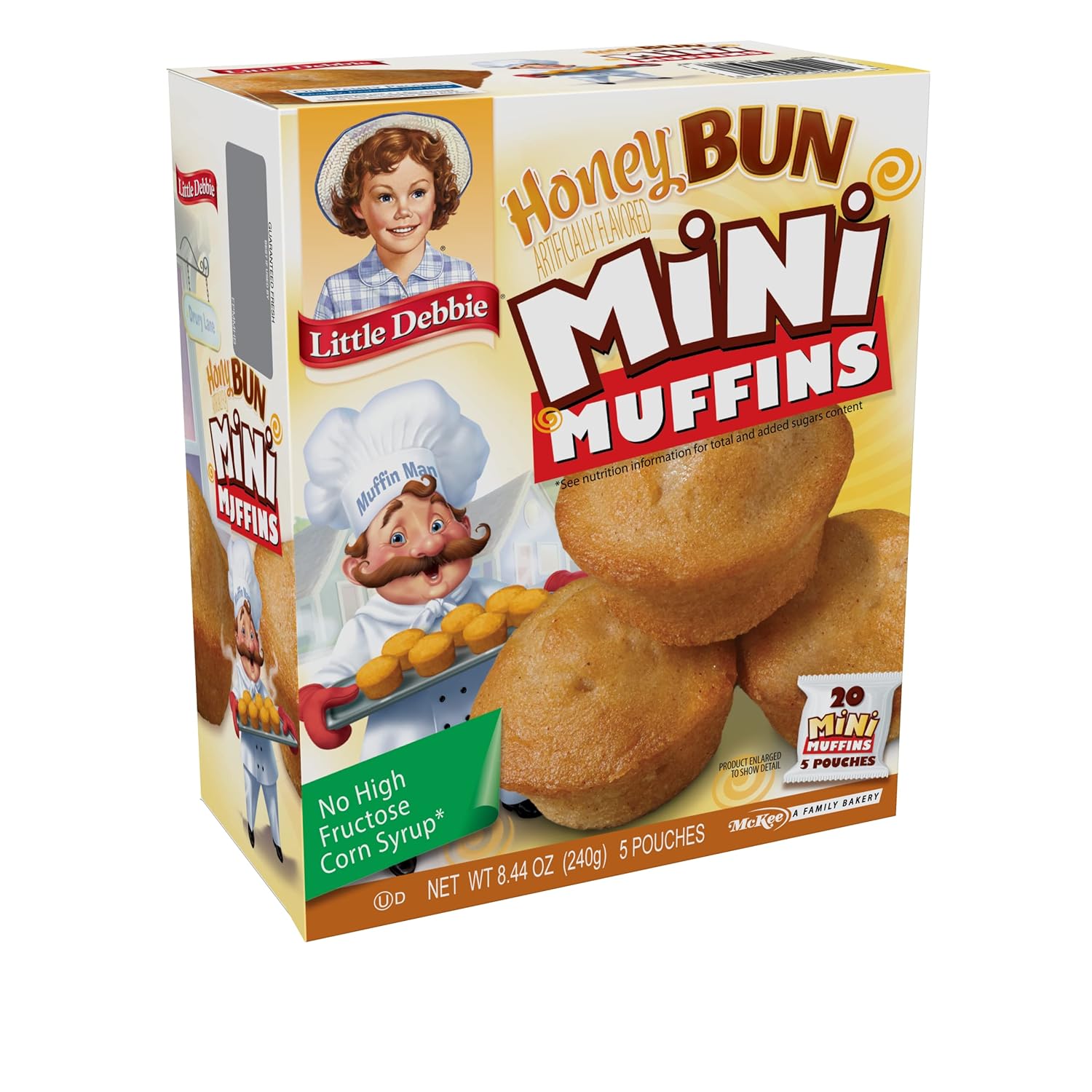 Little Debbie Honey Bun Mini Muffins, 40-1.7 Oz Pouches (8 Boxes)