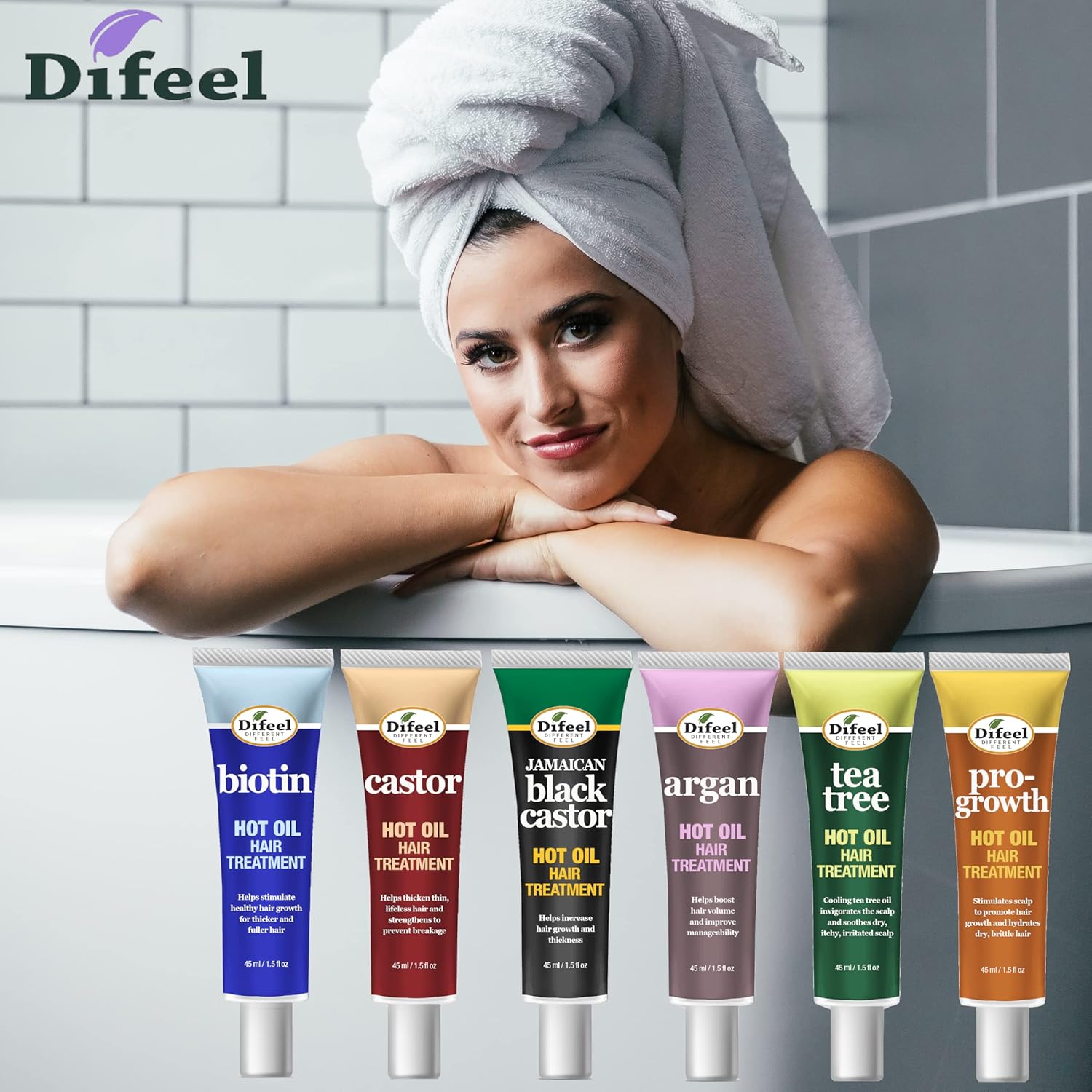 Difeel Hot Oil Pro-Growth Hair Treatment 1.5 oz. : Beauty & Personal Care