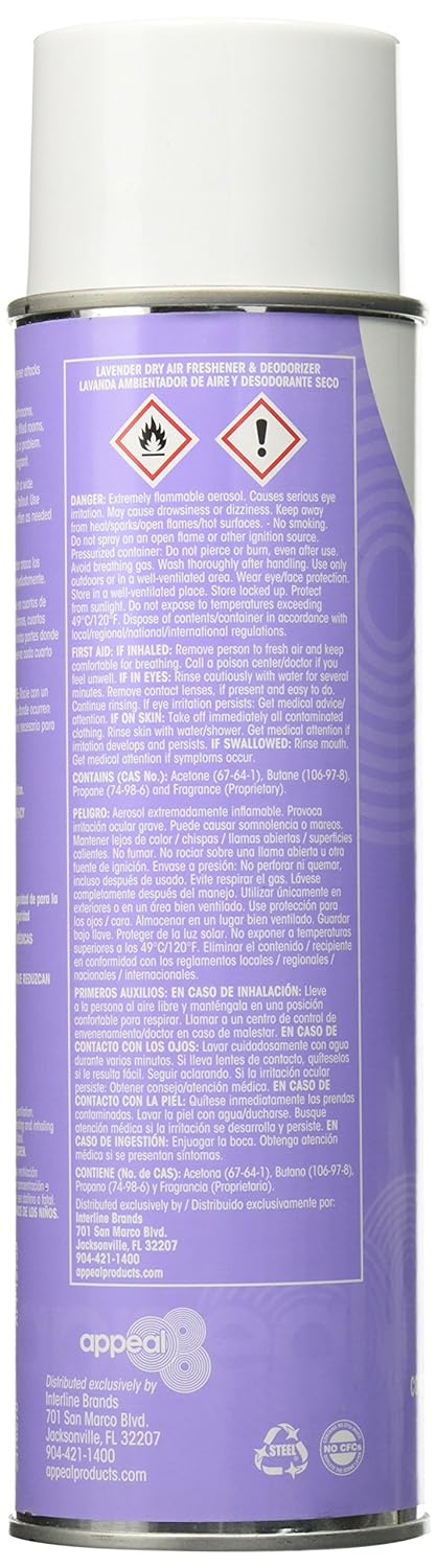 Appeal APP12739 Handheld Dry Air Freshener, Yellow, Lavender Scent, 20 oz