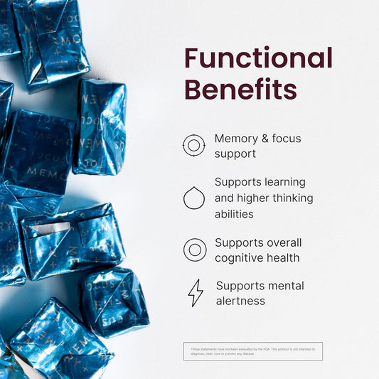 Humann Superbeets Brain Supplements For Memory And Focus Chews, Mental Alertness, Clinically Studied Nootropics, Resveratrol Supplement Plus Beet Root Powder, Blueberry Pomegranate Flavor, 30 Count