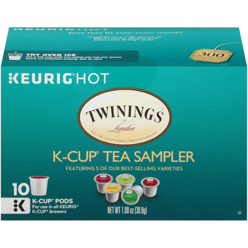 Twinings K-Cup Pods Variety Pack, Includes English Breakfast, Earl Grey, Chai, Green, And Peppermint For Keurig And Single Cup Brewers, 10 Count (Pack Of 1), Enjoy Hot Or Iced