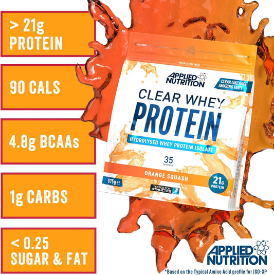 Applied Nutrition Clear Whey Isolate - Whey Protein Isolate, Refreshing High Protein Powder, Fruit Juice Style Flavours (Strawberry & Raspberry) (250G - 10 Servings)