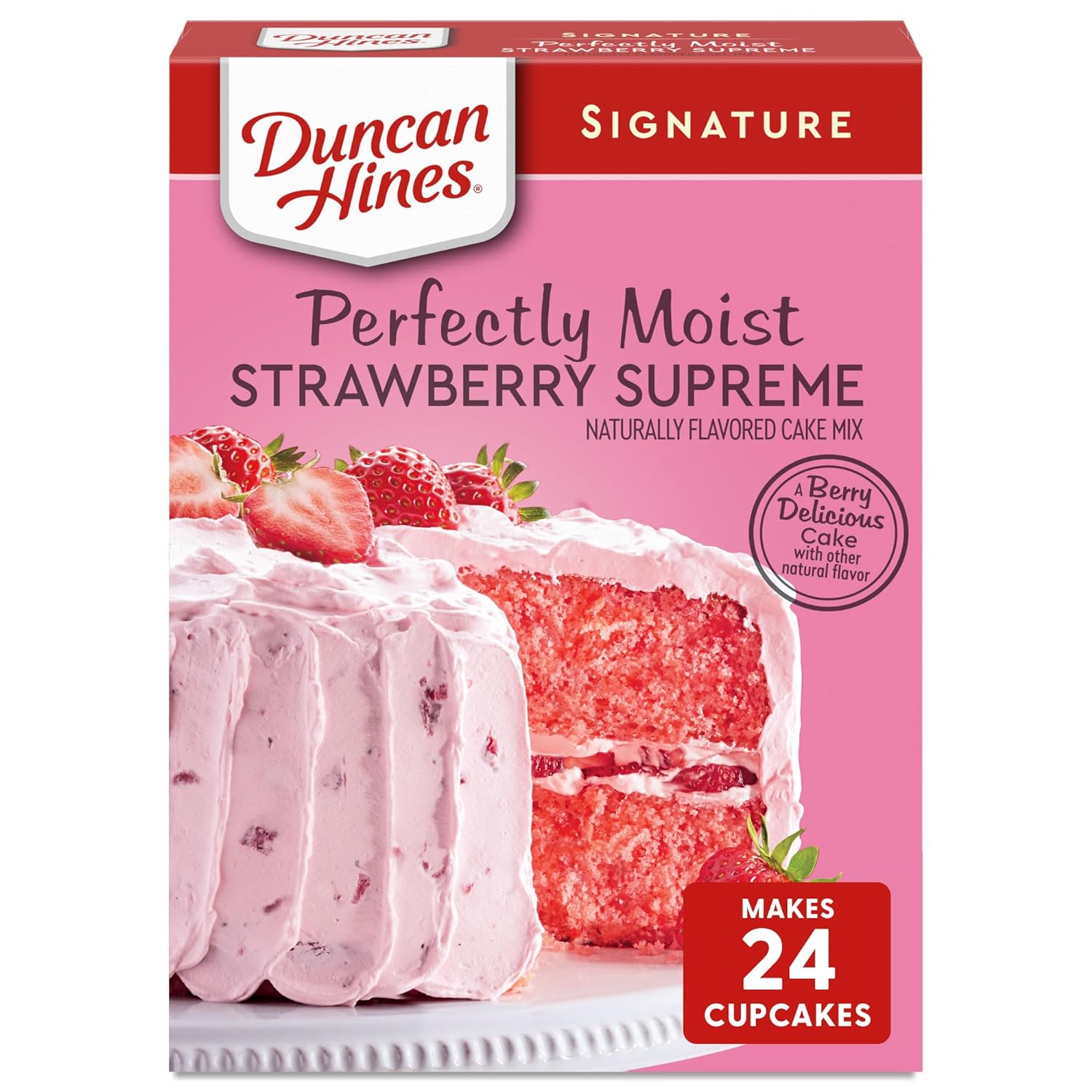 Duncan Hines Signature Cake Mix, Strawberry Supreme, 16.5 oz