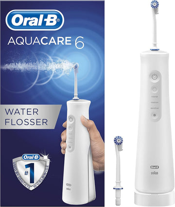 Oral-B Aquacare 6 Pro-Expert Water Flosser, Plaque Remover For Teeth Featuring Oxyjet Technology, Oral Irrigator With 6 Cleaning Modes, 2 Pin Uk Plug