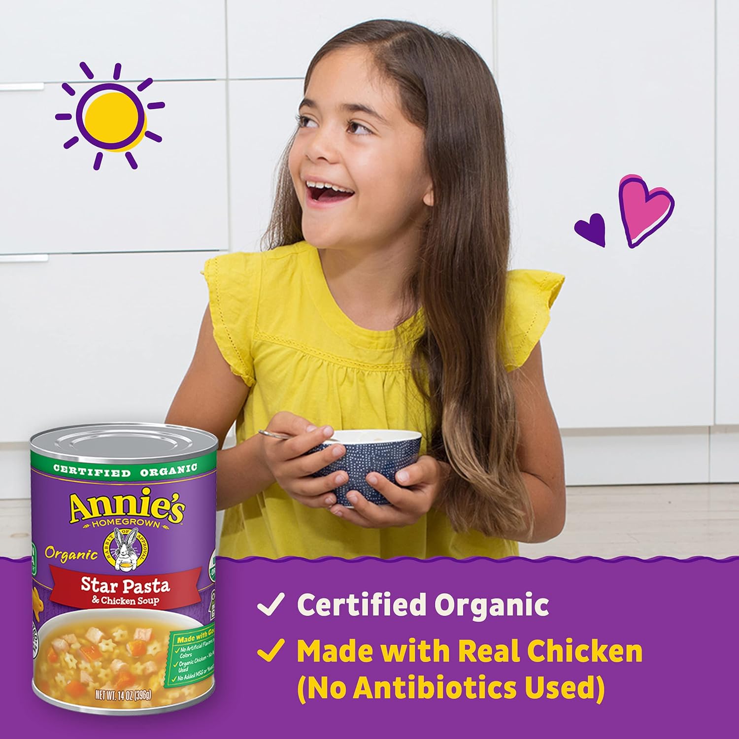 Annie’S Organic Star Pasta And Chicken Canned Soup, Ready To Serve, 14 Oz : Grocery & Gourmet Food