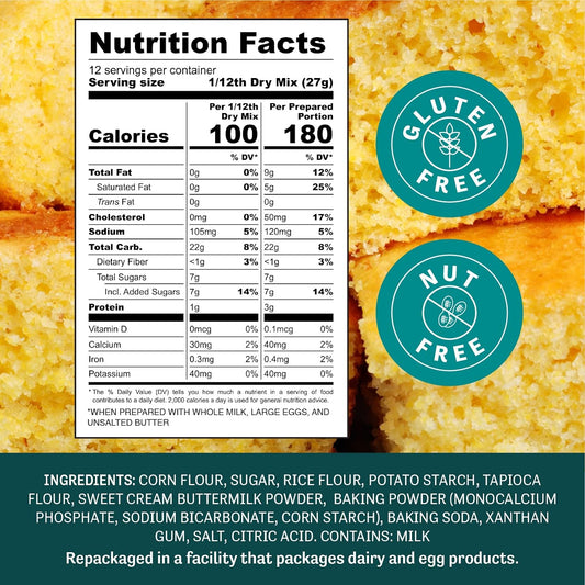 Judee's Cornbread and Muffin Mix 11.4 oz - Baking Supplies - Just Add Water - 100% Non-GMO, Gluten-Free and Nut-Free - Pair with Soups and Chili - Serve as Appetizers or Snacks