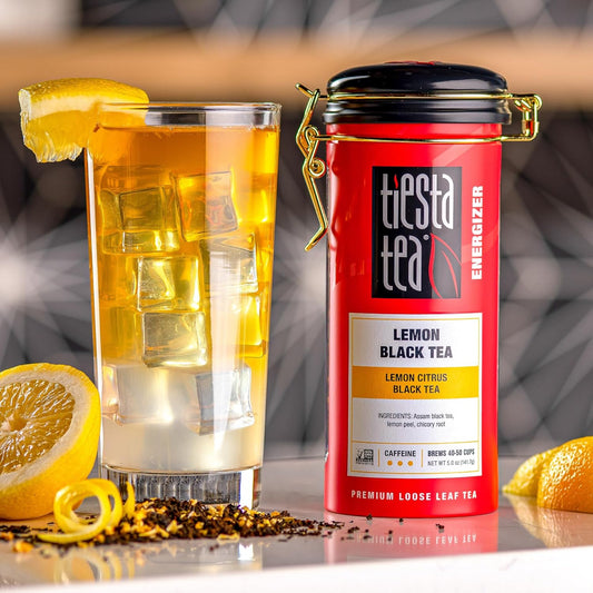 Tiesta Tea - Lemon Black Tea | Lemon Citrus Black Tea | Premium Loose Leaf Tea Blends | High Caffeinated Black Tea | Make Hot Or Iced Tea | Brews Up To 50 Cups - 5 Ounce Refillable Tin