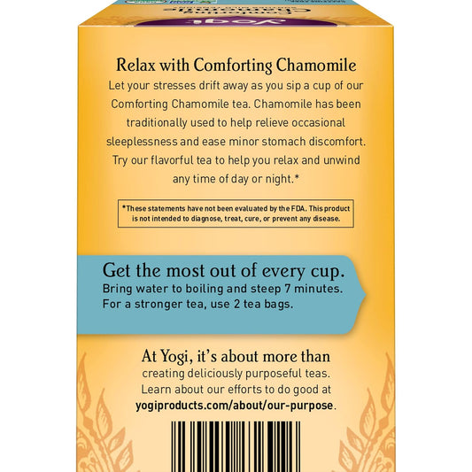 Yogi Tea - Comforting Chamomile Tea (6 Pack) - Soothes Mild Tension And Promotes Sleep - Caffeine Free - 96 Organic Herbal Tea Bags