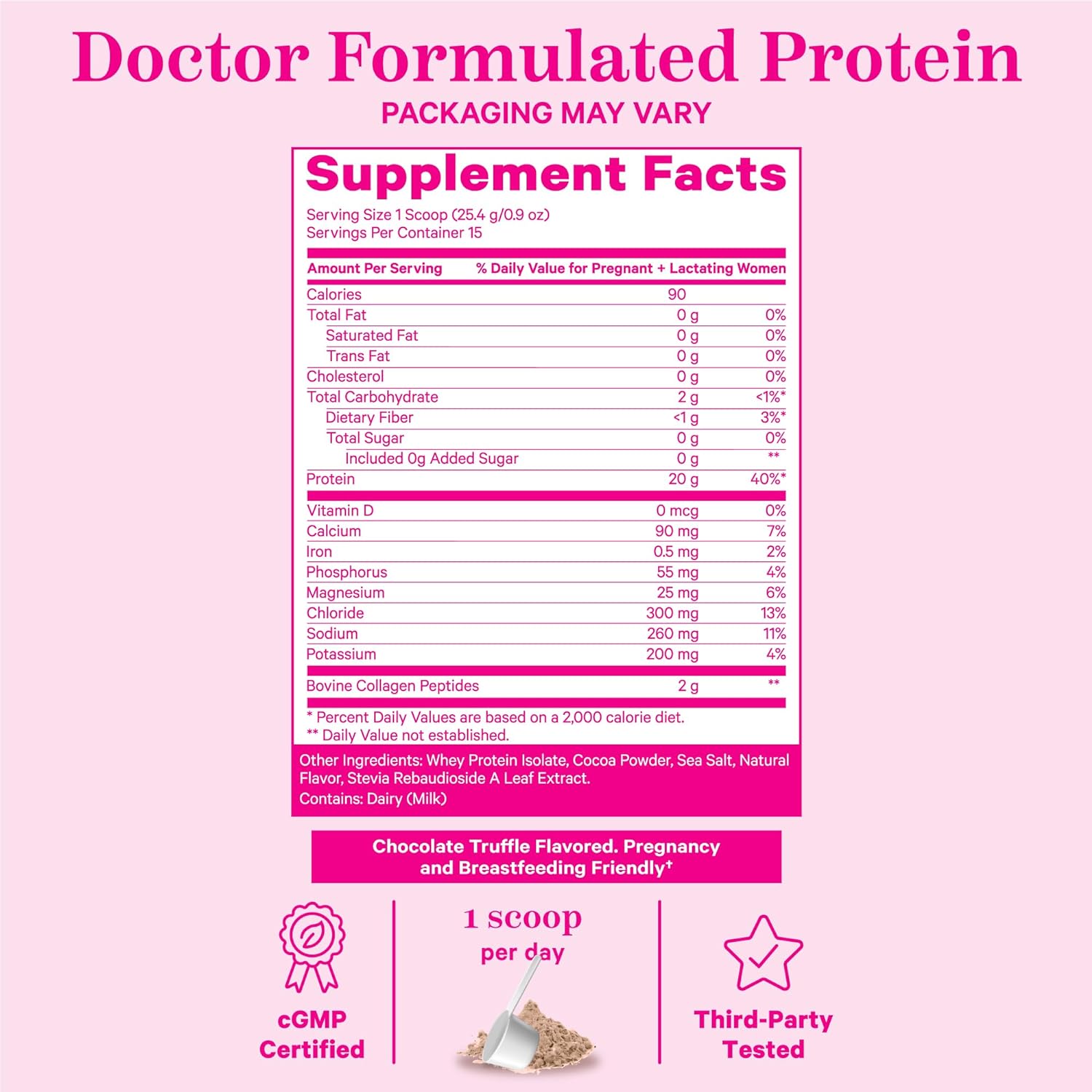 Pink Stork Pregnancy and Breastfeeding Protein Powder - 20 g Chocolate Whey and Collagen Protein - Prenatal, Postnatal & Lactation Support, Postpartum Nursing Essentials - 15 Servings : Health & Household