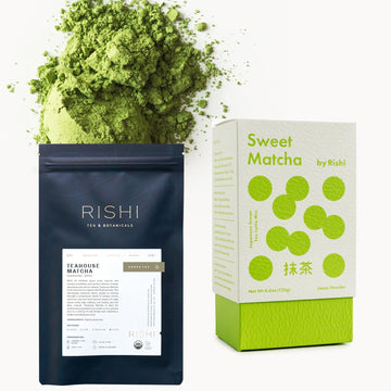 Rishi Tea Teahouse Matcha & Sweet Matcha Bundle - Organic Japanese Green Tea Powder, Sweetened & Unsweetened, For Ceremonial Matcha & Hot Or Iced Matcha Latte - 3.52 & 4.4 Ounces