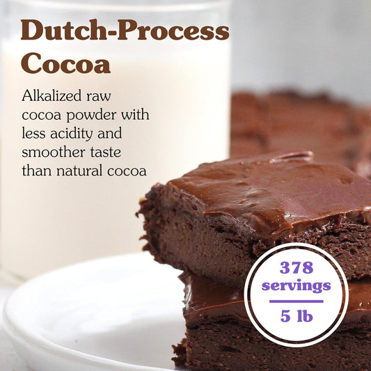 Nunaturals Organic Cocoa Powder, Premium Dutch-Process For Drinking And Baking, 5Lb