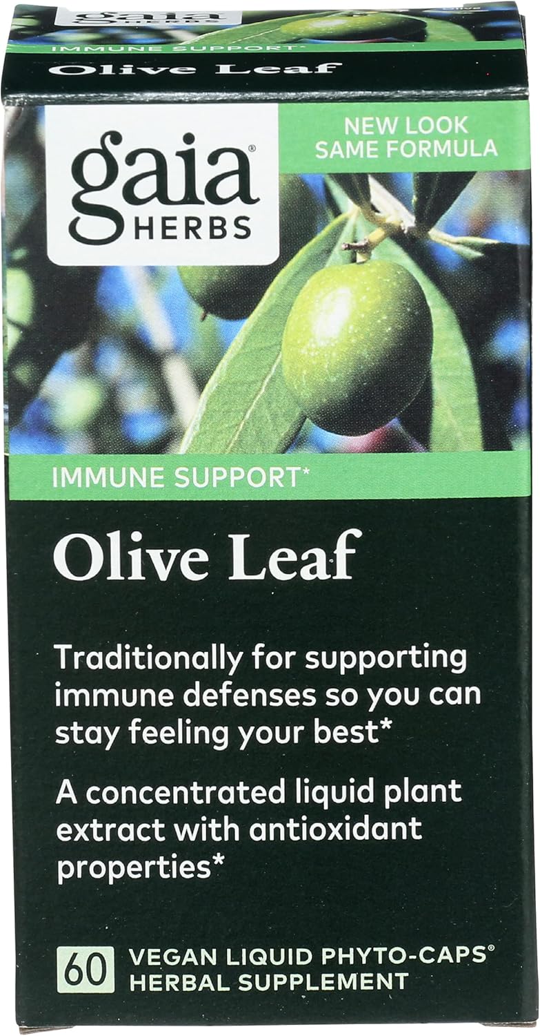 Gaia Herbs Olive Leaf - Traditional Immune Health Support - Immune System Supplement With Olive Leaf Extract And Oleuropein - 60 Vegan Liquid Phyto-Caps