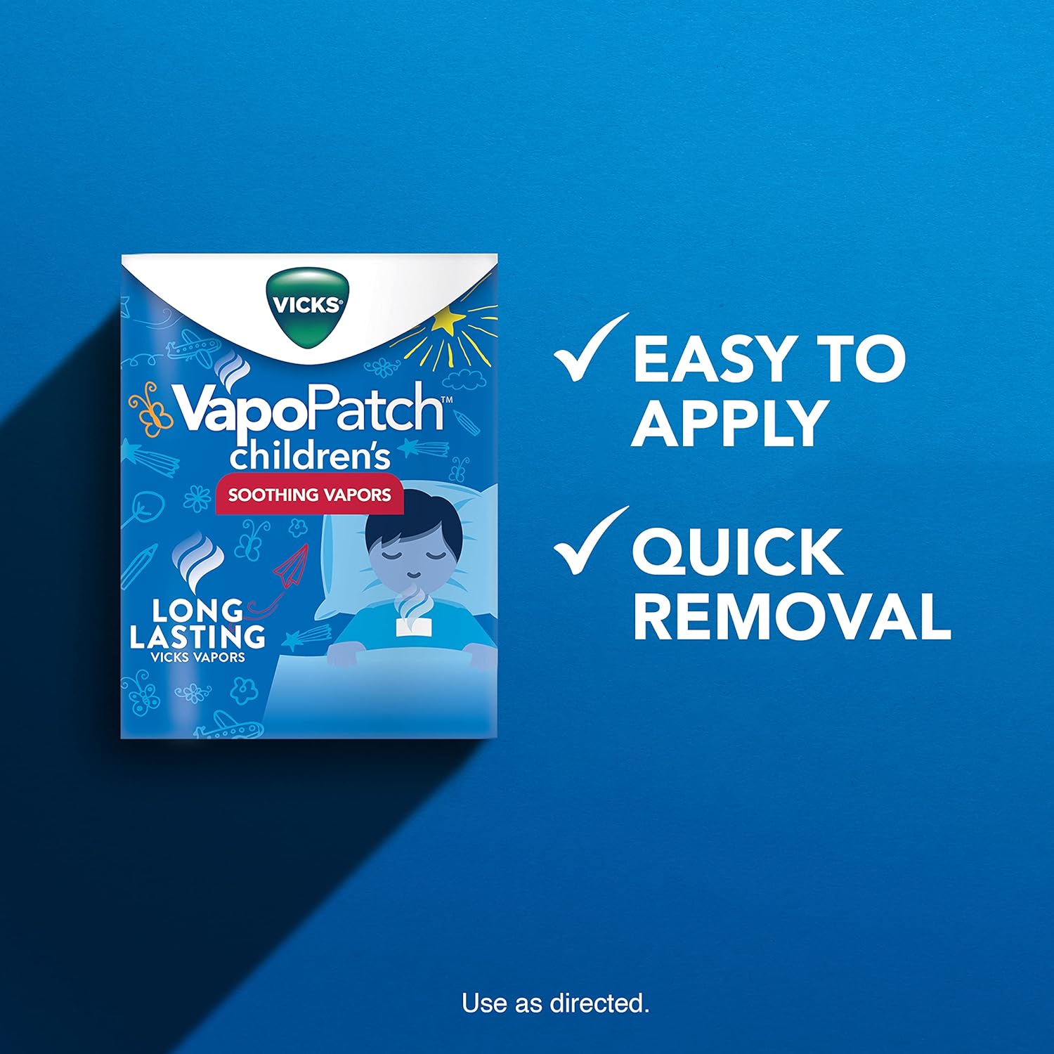 Vicks Children's VapoPatch, Wearable Mess-Free Aroma Patch, Soothing & Comforting Non-Medicated Vicks Vapors, For Children Ages 6+, 5ct - Pack of 2 : Health & Household