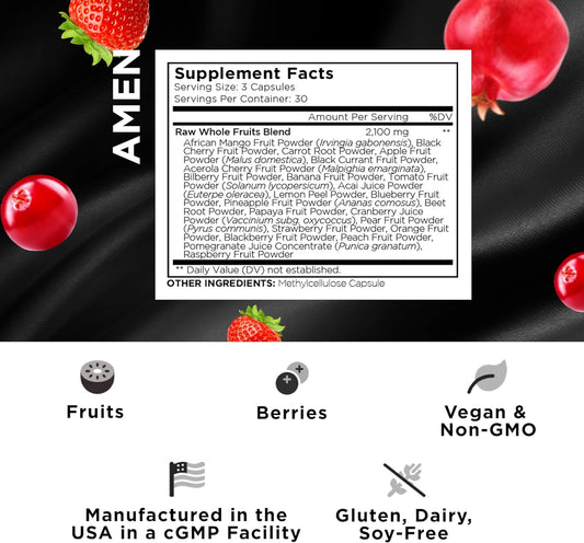 Amen Fruits, Daily Fruits Vitamins Supplements, Raw Whole Fruits Multi
