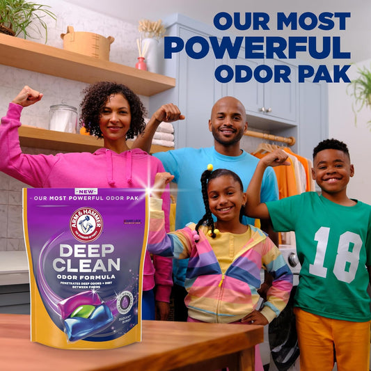 Arm & Hammer Deep Clean Odor Formula Laundry Detergent Power Paks, 21 Ct