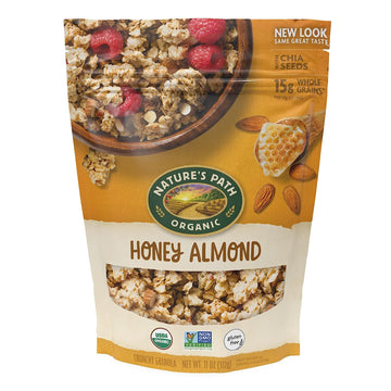 Nature's Path Organic Gluten Free Honey Almond Granola, 11 Ounce (Pack of 5), Non-GMO, 15g Whole Grains, with Omega-3 Rich Chia Seeds