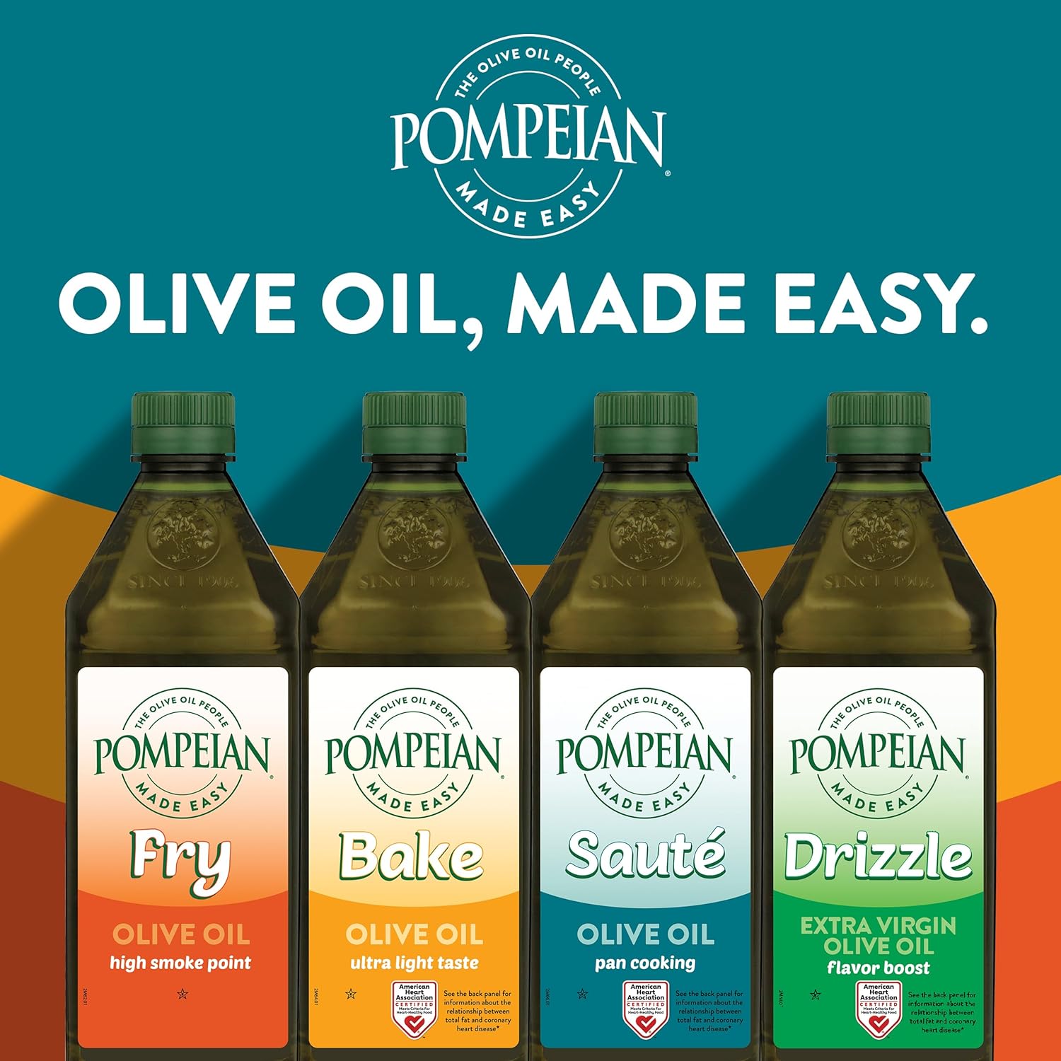 Pompeian Made Easy Bake Olive Oil, Ultra Light Taste, Perfect For Baking Foods Such As Brownies And Cakes, American Heart Association Certified, Non-Allergenic, Non-Gmo, 16 Fl Oz (Pack Of 1)