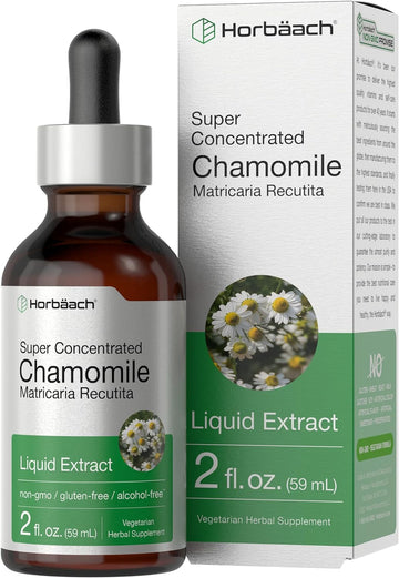 Horbach Chamomile Extract Liquid | 2 fl oz | Alcohol Free Supplement | Vegetarian, Non-GMO, Gluten Free Tincture