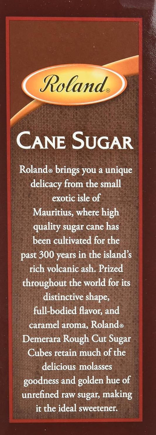 Roland Foods Rough Cut Demerara Sugar Cubes, 17.6 Ounce Box, Pack of 6