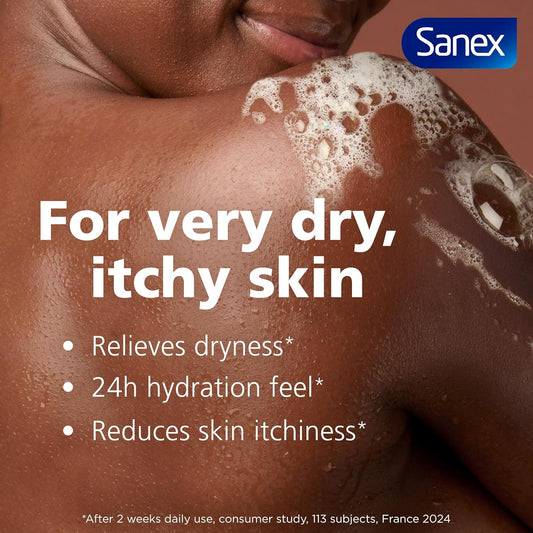 Sanex Skin Therapy Anti-Dryness Shower Cream 450Ml | Dry Skin Body Wash | *Relieves Dryness And Reduce Itchiness | Amino Acid Complex With Hyaluronic Acid | Supports Skin’S Barrier | 0% Sulphates