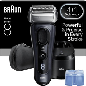 Braun Series 8 Electric Shaver For Men, Wet & Dry Razor With 4+1 Precision Head & Trimmer, Beard Sensor Sensoadapt, Cordless 60 Min Runtime, 5In1 Smartcare Center, 8663Cc, Grey