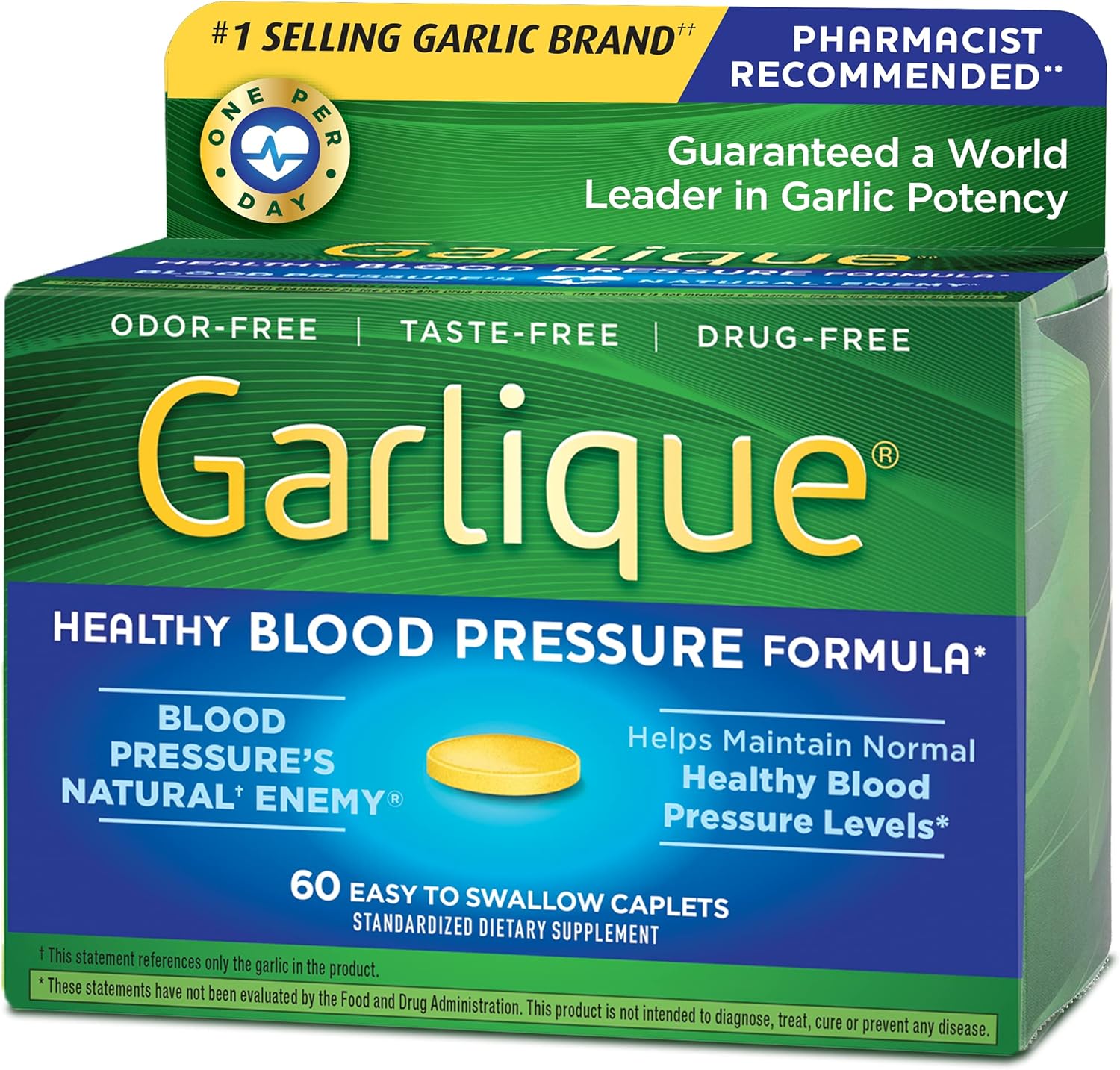 Garlique Healthy Blood Pressure Formula 60 ct (60 Count (Pack of 2)) : Health & Household