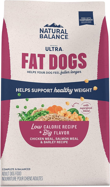 Natural Balance Original Ultra Fat Dogs Chicken Meal, Salmon Meal & Barley Recipe Adult Dry Dog Food, 4 lbs