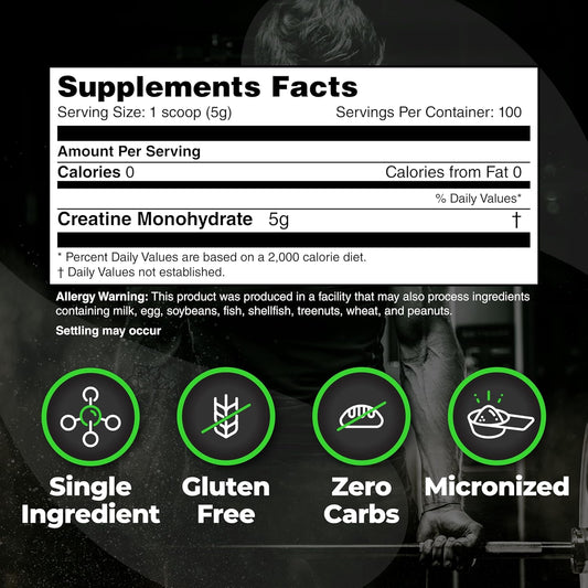 Species Nutrition Crealyze Creatine Powder, 100% Creatine Monohydrate With Solubility To Support Lean Mass, Endurance And Strength, Post Workout Recovery Drink, Gluten-Free (Unflavored, 17.6 Oz)