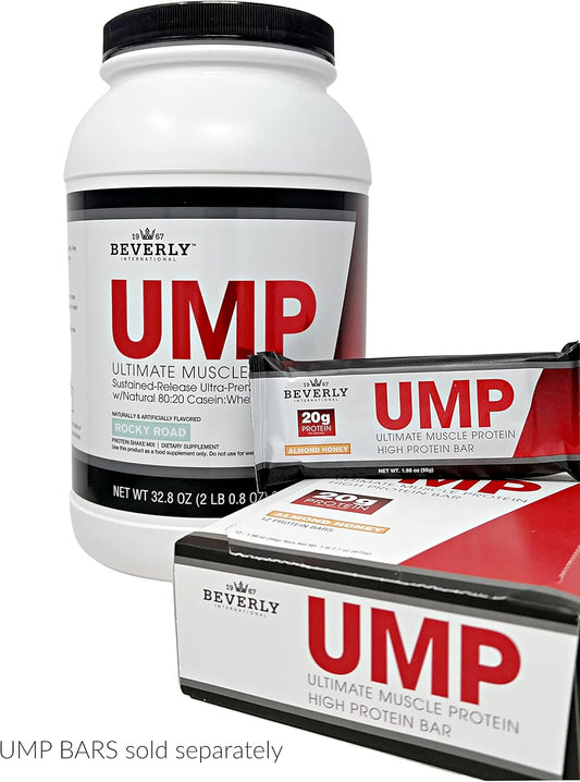 Beverly International Ump Protein Powder, Rocky Road. Unique Whey-Casein Ratio Builds Lean Muscle. Easy To Digest. No Bloat. (32.8 Oz) 2Lb .8 Oz