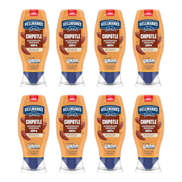 Hellmann'S Mayonnaise Dressing 8 Count Mild Chipotle For Tacos, Grilled Chicken Sandwiches & More, With Real Ingredients & No Artificial Flavors, 11.5 Oz