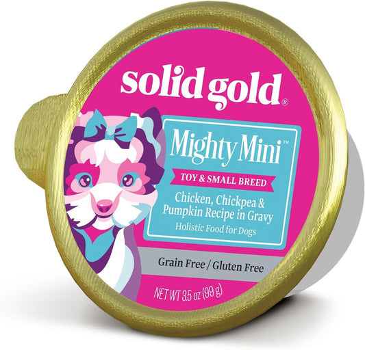 Solid Gold Wet Dog Food For Small Dogs - Mighty Mini Grain Free Wet Dog Food Made With Real Chicken, Chickpeas And Pumpkin - For Puppies, Adult & Senior Small Breeds With Sensitive Stomachs