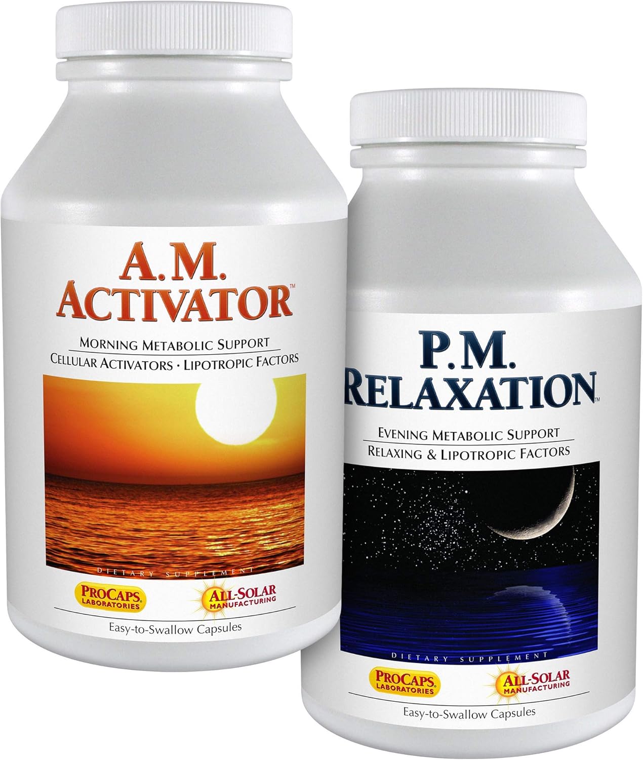 Andrew Lessman A.M. Activator And P.M. Relaxation Kit 90 Capsules Of Each - A.M. Activator Promotes Energy And Fat Metabolism While P.M. Relaxation Encourages A Restful Night'S Sleep