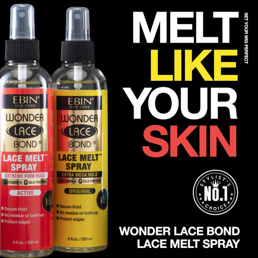Ebin Wonder Lace Bond Lace Melt Spray (250Ml, Active (Extreme Firm Hold))