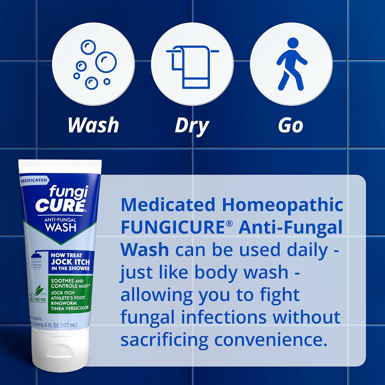 Fungicure Medicated Anti-Fungal Jock Itch Wash, 6 Fl Oz : Health & Household
