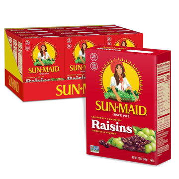 Sun-Maid California Sun-Dried Raisins - (12 Pack) 12 oz Sharing-Size Box - Dried Fruit Snack for Lunches, Snacks, and Natural Sweeteners : Everything Else